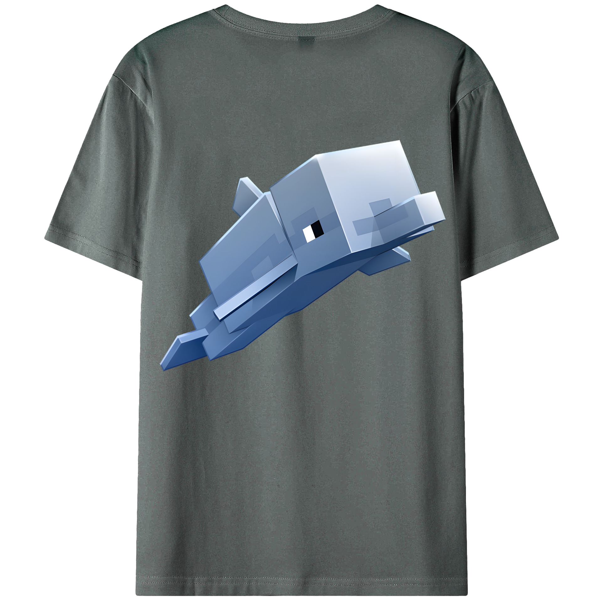 （画像用） マインクラフト ブロックの世界 Minecraft MC Block world 綿100％ メンズ半袖Tシャツ（バックプリント） 通気性